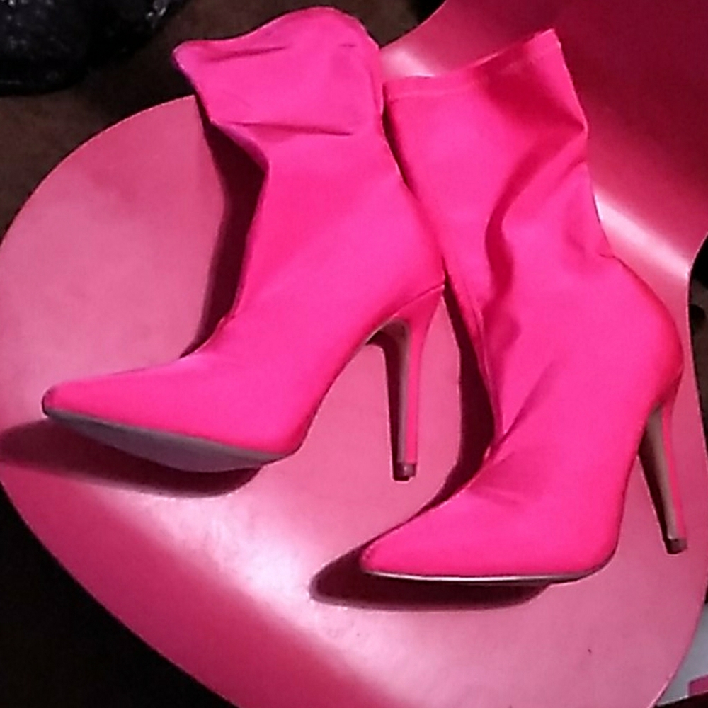 Pink Heeled Boots